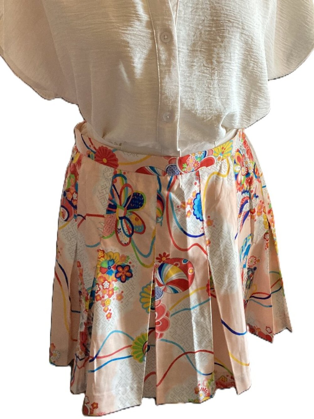 Lily's of Beverly Hills Japanese Kimono Print Tennis/Golf Skirt SZ.14